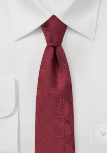 Cravate structure fougère rouge foncé