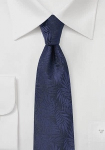 Cravate structure fougère bleu marine