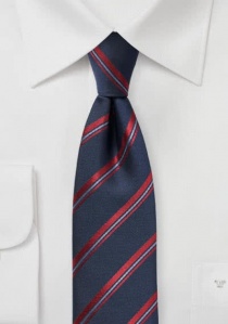 Cravate rayée bleu marine