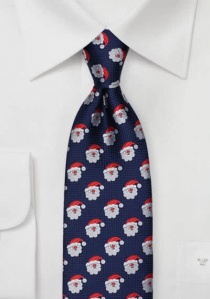Cravate d'affaires bleu foncé motif Noël