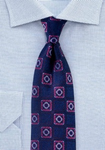 Cravate emblème bleu marine