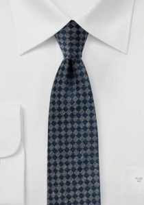 Cravate d'affaires stylée bleu foncé gris argenté