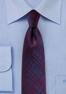 Krawatte  Gitter-Struktur bordeaux